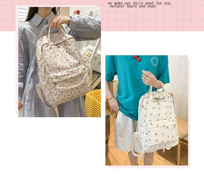 Mochila Escolar Estilo Coreano con Flores para Niñas - Primaria y Secundaria - Image 22