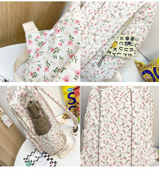 Mochila Escolar Estilo Coreano con Flores para Niñas - Primaria y Secundaria - Image 25