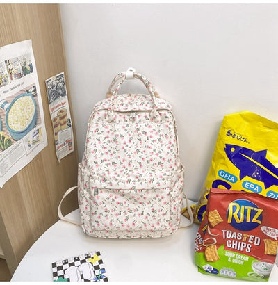 Mochila Escolar Estilo Coreano con Flores para Niñas - Primaria y Secundaria - Image 33