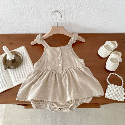 Vestido Romper para Bebé de Algodón y Lino con Cuello Bebé - Image 32
