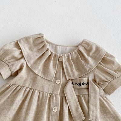 Vestido Romper para Bebé de Algodón y Lino con Cuello Bebé - Image 43