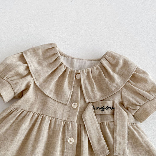 Vestido Romper para Bebé de Algodón y Lino con Cuello Bebé - Image 43