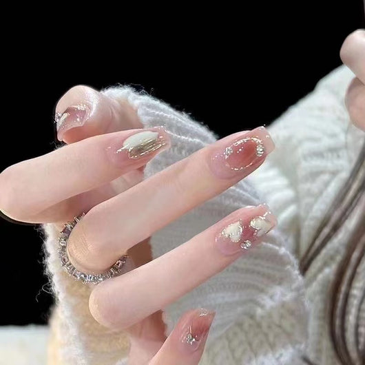 Uñas Postizas con Diseño Floral 3D - Efecto Ojo de Gato Verde - Image 14