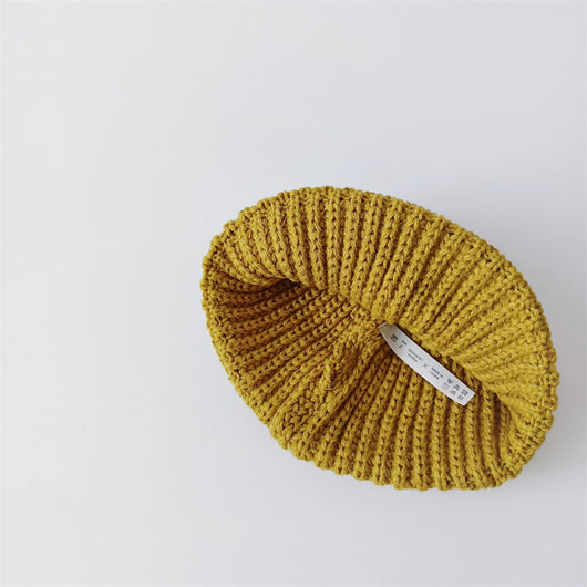 Gorro Tejido para Bebé con Puños Acanalados en Colores Sólidos - Image 30