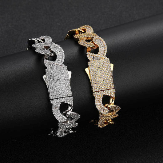 Pulsera Cubana de Zirconia Incrustada con Cadena de 8 Palabras - Image 16