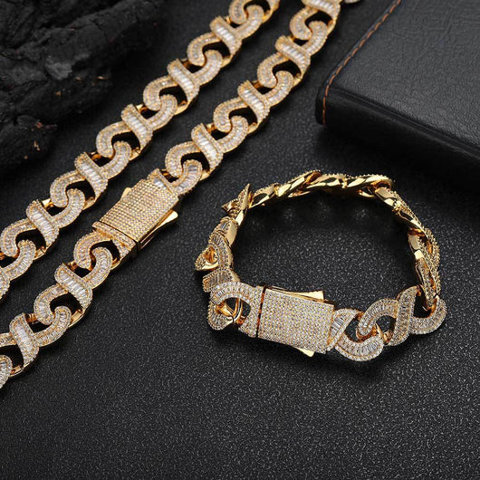 Pulsera Cubana de Zirconia Incrustada con Cadena de 8 Palabras - Image 18