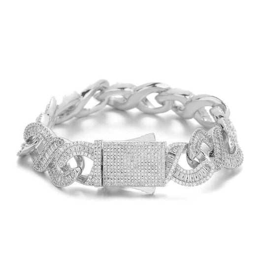Pulsera Cubana de Zirconia Incrustada con Cadena de 8 Palabras - Image 19