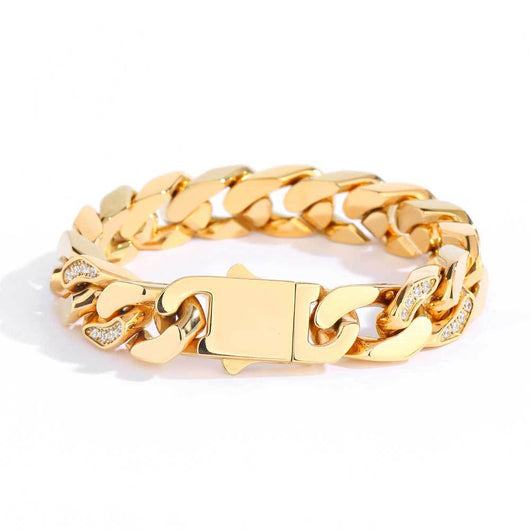 Pulsera de Acero Titanio para Hombre con Circonitas y Acabado Facetado - Image 21