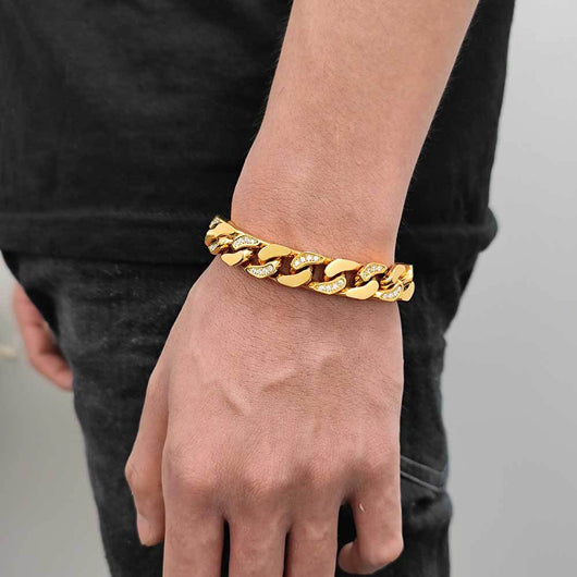 Pulsera de Acero Titanio para Hombre con Circonitas y Acabado Facetado - Image 22