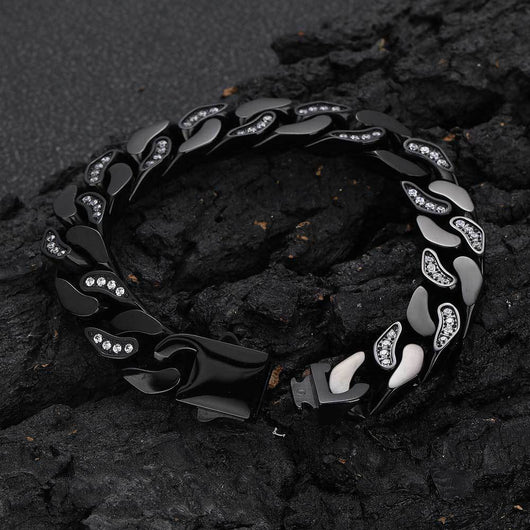 Pulsera de Acero Titanio para Hombre con Circonitas y Acabado Facetado - Image 24