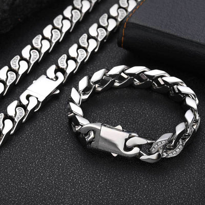 Pulsera de Acero Titanio para Hombre con Circonitas y Acabado Facetado - Image 28