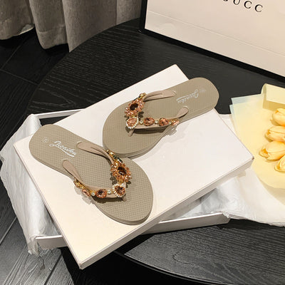 Sandalias de Playa Verano con Diamantes - Chanclas Elegantes de Alto Grado - Image 30