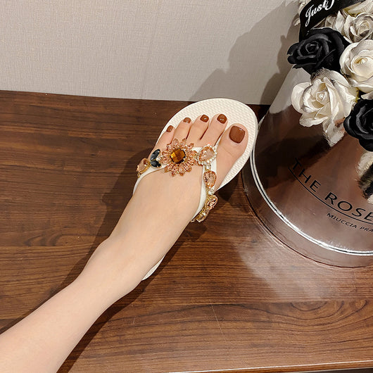 Sandalias de Playa Verano con Diamantes - Chanclas Elegantes de Alto Grado - Image 37