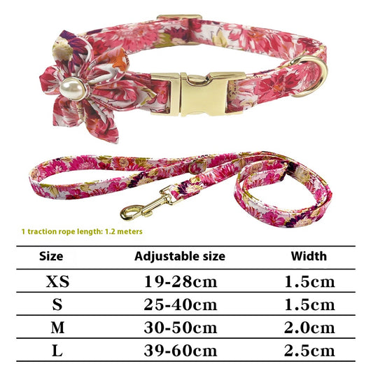 Collar Correa para Perro Mediano y Grande con Letras Personalizadas y Diseño Floral Metálico - Image 18