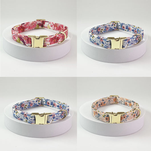 Collar Correa para Perro Mediano y Grande con Letras Personalizadas y Diseño Floral Metálico - Image 23