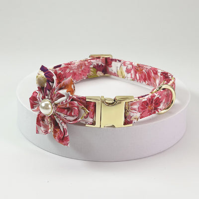 Collar Correa para Perro Mediano y Grande con Letras Personalizadas y Diseño Floral Metálico - Image 24