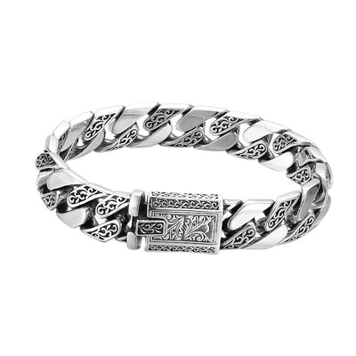 Pulsera de Plata 925 Patrón Tangcao Eslabón Cubano Grueso para Hombre - Image 6