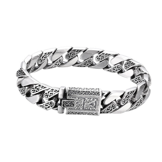 Pulsera de Plata 925 Patrón Tangcao Eslabón Cubano Grueso para Hombre - Image 6