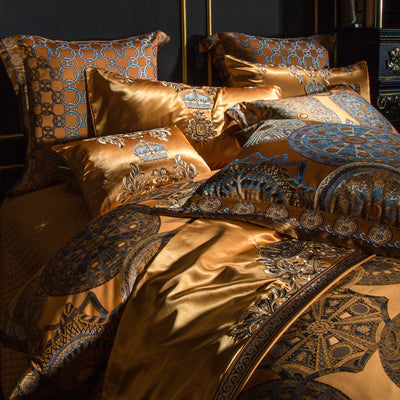Juego de Cama Lujo Villa Europeo Bordado de 4 Piezas - Image 13