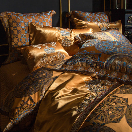 Juego de Cama Lujo Villa Europeo Bordado de 4 Piezas - Image 13