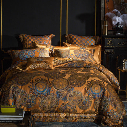 Juego de Cama Lujo Villa Europeo Bordado de 4 Piezas - Image 18