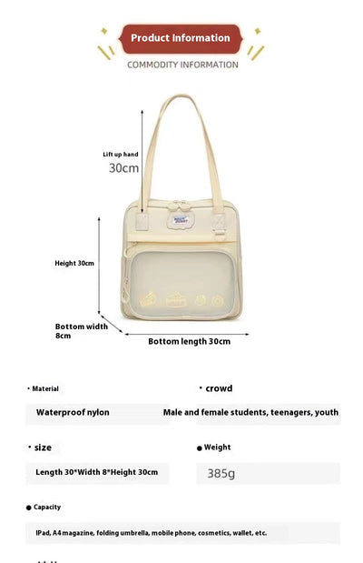 Bolsa Escolar de Gran Capacidad Estilo Japonés Minimalista para Estudiantes - Image 13