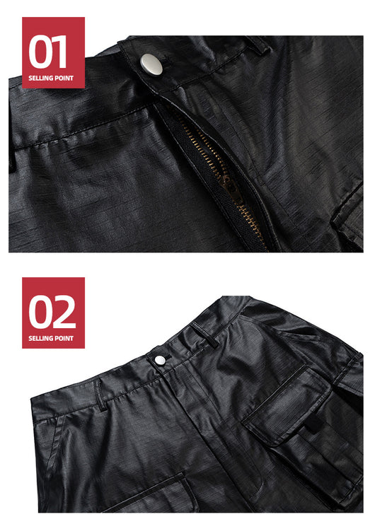 Shorts Tácticos con Recubrimiento Brillante y Multi-Bolsillos - Image 18
