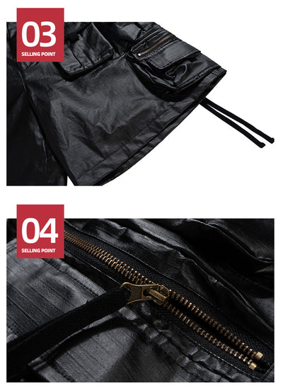 Shorts Tácticos con Recubrimiento Brillante y Multi-Bolsillos - Image 19