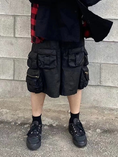 Shorts Tácticos con Recubrimiento Brillante y Multi-Bolsillos - Image 21