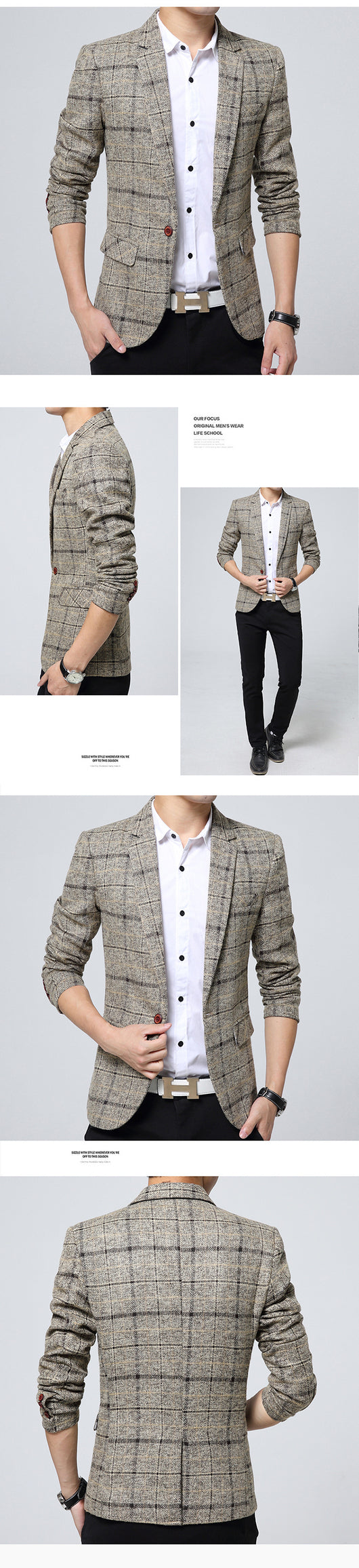 Blazer Casual Slim Fit para Hombre - Estilo Juvenil Moderno - Image 5