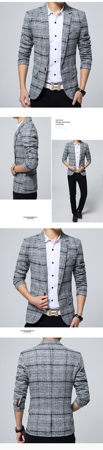 Blazer Casual Slim Fit para Hombre - Estilo Juvenil Moderno - Image 6