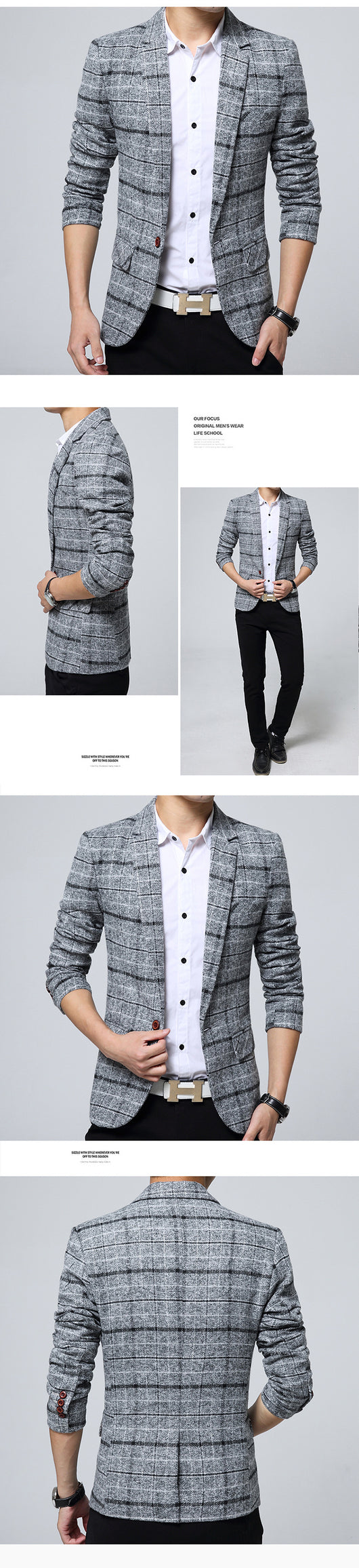 Blazer Casual Slim Fit para Hombre - Estilo Juvenil Moderno - Image 6