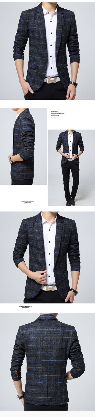 Blazer Casual Slim Fit para Hombre - Estilo Juvenil Moderno - Image 7