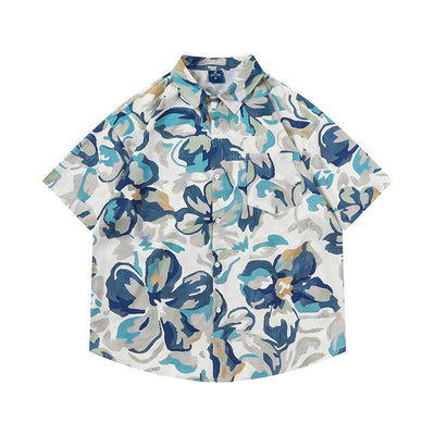 Camisa Estampada con Diseño de Flores en Óleo para Hombre - Image 19