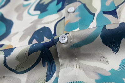 Camisa Estampada con Diseño de Flores en Óleo para Hombre - Image 25
