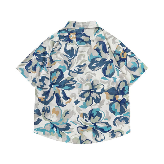 Camisa Estampada con Diseño de Flores en Óleo para Hombre - Image 29