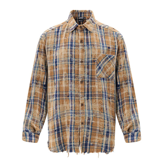 Camisa Tie-Dye Cuadros Manga Larga para Hombre - Image 26
