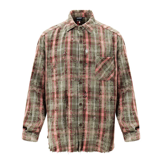 Camisa Tie-Dye Cuadros Manga Larga para Hombre - Image 28