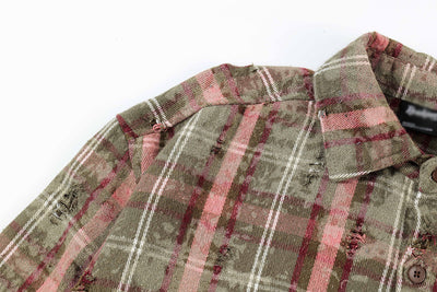 Camisa Tie-Dye Cuadros Manga Larga para Hombre - Image 31