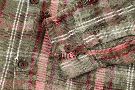 Camisa Tie-Dye Cuadros Manga Larga para Hombre - Image 33