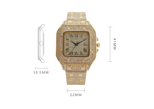 Reloj Elegante para Mujer con Diamantes Cuadrados y Degradado Romano - Image 11