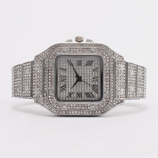 Reloj Elegante para Mujer con Diamantes Cuadrados y Degradado Romano - Image 14