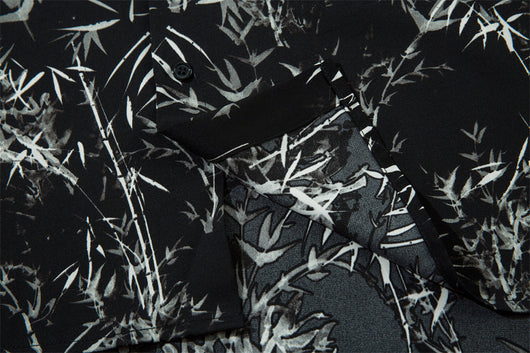 Camisa Suelta Estampado Bosque de Bambú para Hombre - Image 26