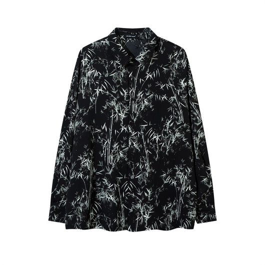 Camisa Suelta Estampado Bosque de Bambú para Hombre - Image 28
