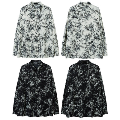 Camisa Suelta Estampado Bosque de Bambú para Hombre - Image 31
