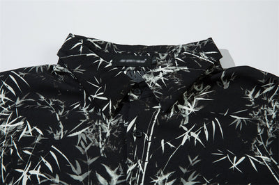 Camisa Suelta Estampado Bosque de Bambú para Hombre - Image 34