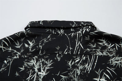 Camisa Suelta Estampado Bosque de Bambú para Hombre - Image 35