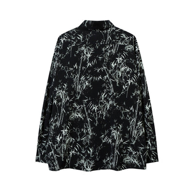 Camisa Suelta Estampado Bosque de Bambú para Hombre - Image 36