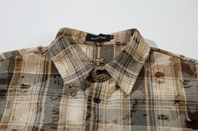 Camisa a Cuadros Suelta de Manga Larga para Hombre - Image 30