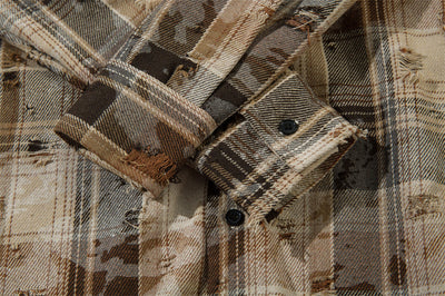 Camisa a Cuadros Suelta de Manga Larga para Hombre - Image 31